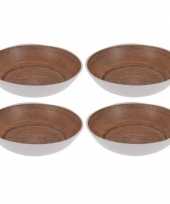4x diepe borden voor camping houtprint 20 cm kopen