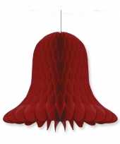 Camping 1x kerstversiering bordeaux rode kerstklokken lampionnen 20 cm kopen