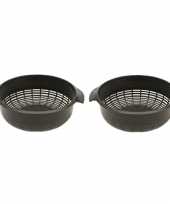 Camping 2x stuks 1x kunststof vergieten antraciet grijs 37 x 23 x 9 cm kopen