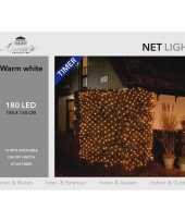 Camping 2x stuks kerstverlichting lichtnet met timer 180 lampjes warm wit 150 cm kopen
