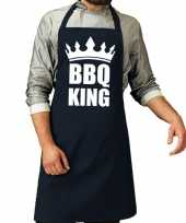 Camping bbq king barbeque schort keukenschort navy voor heren kopen