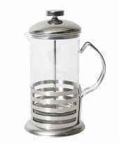 Camping french press koffie thee maker cafetiere glas rvs 600 ml kopen