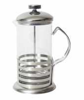 Camping french press koffie thee maker cafetiere glas rvs 800 ml kopen