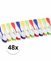 Camping gekleurde wasknijpers van plastic 48 stuks kopen