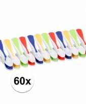 Camping gekleurde wasknijpers van plastic 60 stuks kopen 10148478