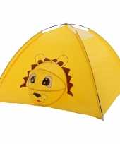 Camping kinderkamer speeltenten speelhuizen geel leeuwtje 120 x 120 x 80 cm kopen