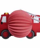 Camping rode brandweerwagen lampion voor jongens 20 cm kopen