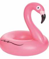 Camping roze opblaasbare flamingo dieren luchtbed 120 cm kopen