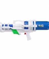 Camping speelgoed waterpistool met pomp wit blauw 66 cm kopen