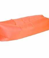 Camping strand opblaas loungebed luchtbed oranje 220 x 70 cm kopen