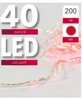 Camping verlichting lichtdraad 40 rode led lampjes op batterijen 200 cm kopen