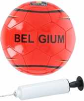 Camping voetbal belgie rood 21 cm inclusief pomp en net kopen