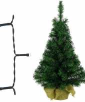Camping volle kerstboom kunstboom 75 cm inclusief warm witte verlichting op batterij kopen
