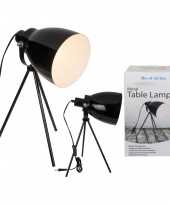 Camping zwarte retro tafellamp schemerlamp metaal 42 cm kopen