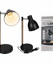 Camping zwarte tafellamp bureaulamp metaal 45 cm kopen